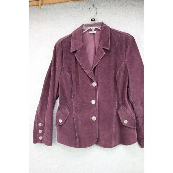 J.Jill Women's Purple Corduroy Jacket-Size Medium/Petite - Picture 1 of 10